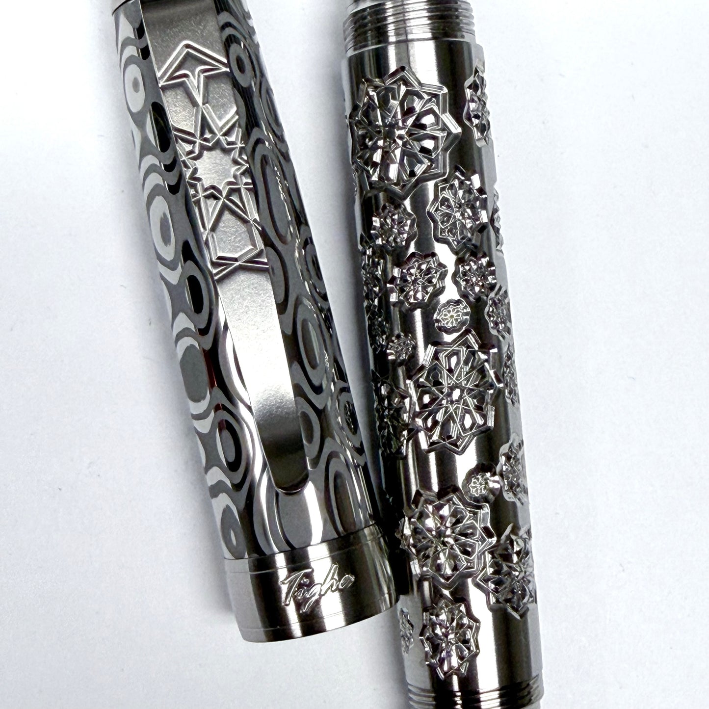 Snowflake & Odin's Eye Damascus Fountain Pen