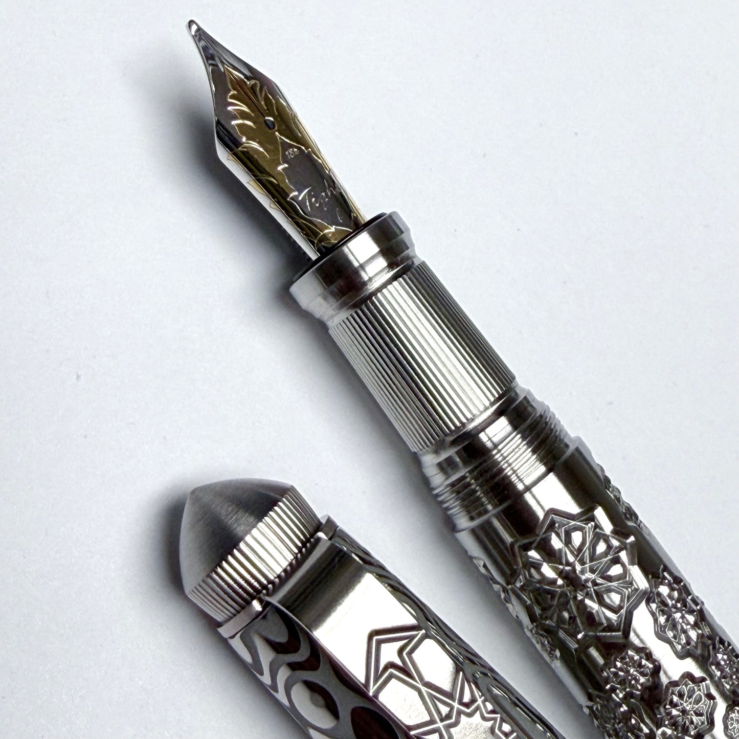 Snowflake & Odin's Eye Damascus Fountain Pen
