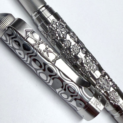Snowflake & Odin's Eye Damascus Fountain Pen