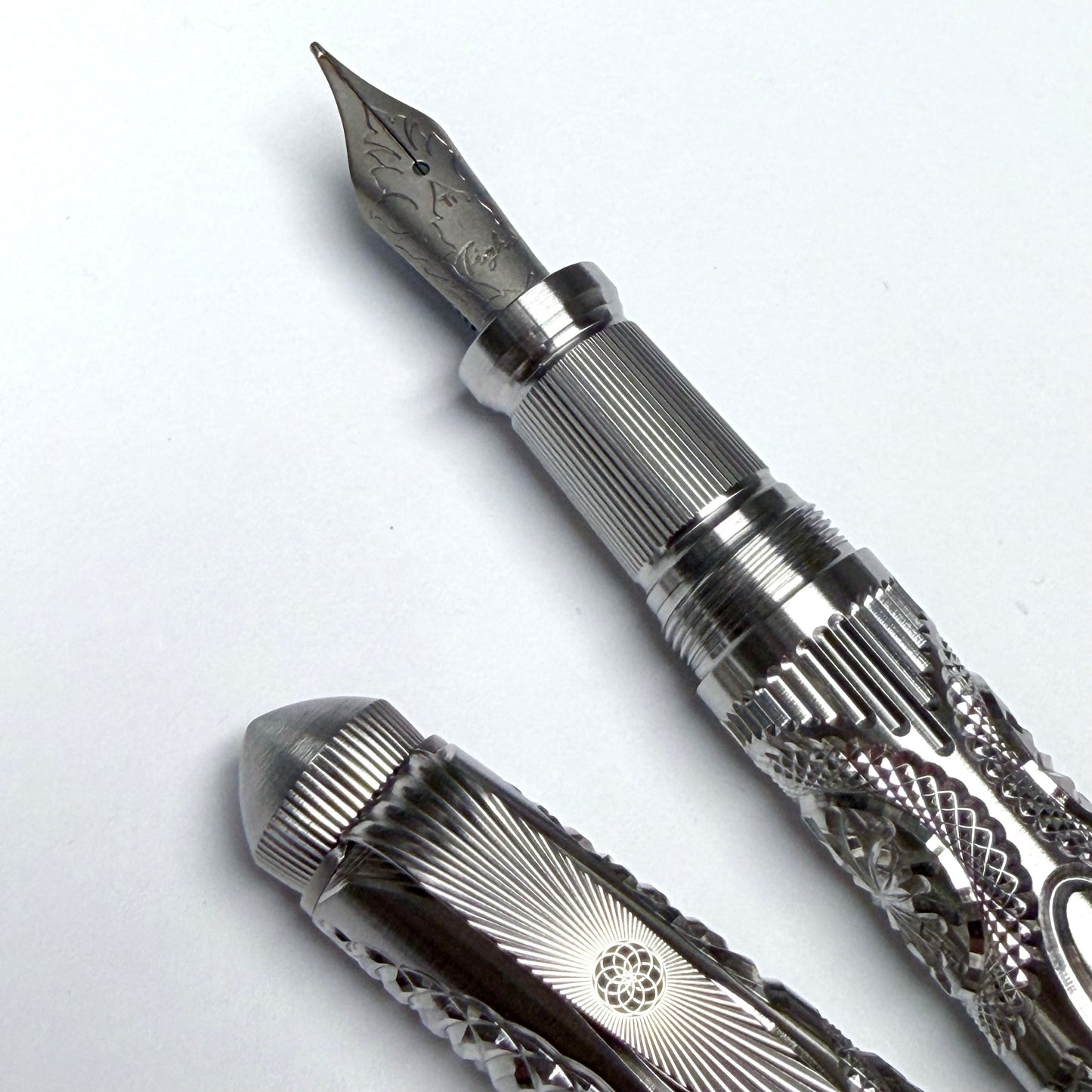 Victorian Stainless Steel Fountain Pen – Ornamental Turning & Guilloche