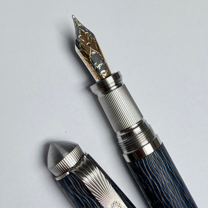 Blue Pinstripe — Blue Fiberglass & Carbon Fiber Pen