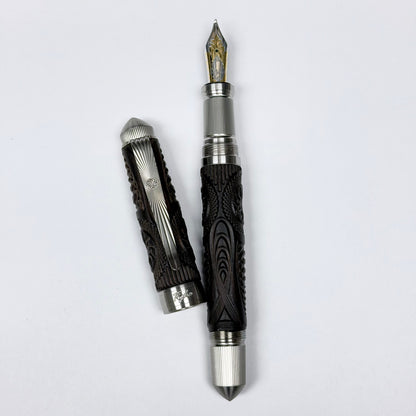Victorian Blackwood Fountain Pen – African Blackwood, Stainless Steel & Titanium