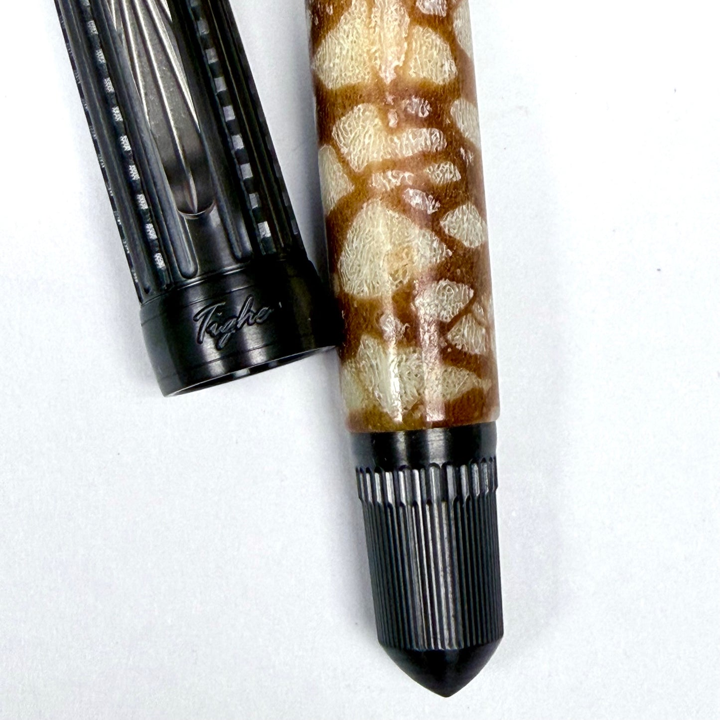 White Tiger Coral & Black Zirconium Fountain Pen