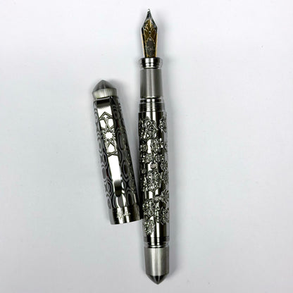 Snowflake & Odin's Eye Damascus Fountain Pen