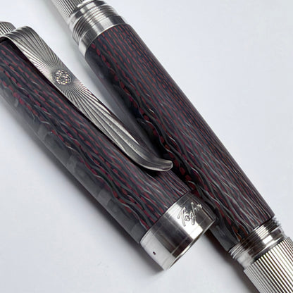 Red Pinstripe — Red Fiberglass & Carbon Fiber Pen