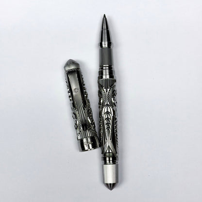 Victorian Stainless Steel Fountain Pen – Ornamental Turning & Guilloche
