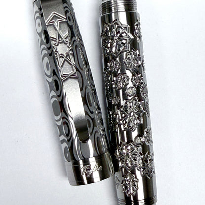 Snowflake & Odin's Eye Damascus Fountain Pen
